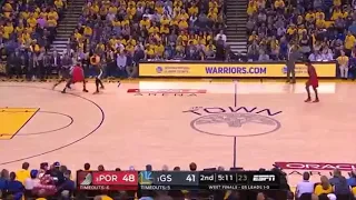 Seth Curry Steals the ball from Stephen Curry! Eastern Conference Finals Game 2 Blazers vs Warriors