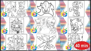 Sonic coloring pages mix / Sonic, Tails, Knuckles, Shadow, Amy Rose, Super Sonic / How to draw Sonic