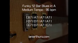 Funky 12 Bar Blues in A Backing Track - 95 bpm