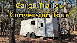 8.5x18 Cargo Trailer Toy Hauler Conversion Tour - Tiny Home Camper