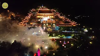 Vesak sparkling flower parade at Ba Vang Pagoda, Vietnam