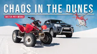 Chaos in the Dunes as a Jeep rolls! | Atlantis Dunes