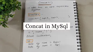 CONCAT() FUNCTION IN SQL | CONCAT FUNCTION IN SQL WITH EXAMPLE