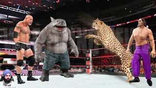 Goldberg King Shark vs Great Khali Cheetah Tornado Tag Match Wrestling News