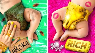 Broke vs Rich Parenting Hacks! Pregnancy DIY Ideas by La La Life