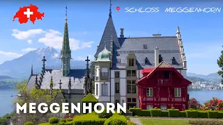 🇨🇭 Meggenhorn, Switzerland ☀️ The most beautiful castle. Sunny Walking Tour. Relaxing Walk 2023