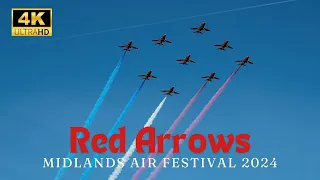 Red Arrows Full Display at Midlands Air Festival 2024