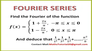 Find Fourier series for even and odd functions (-π,π) Examples method 2 In Tamil-Fourier Series