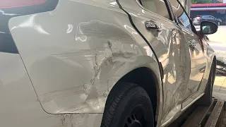 Nissan Sylphy rear quarter panel damage repair"