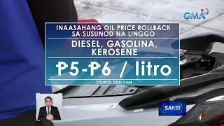 P5–P6 per liter oil price rollback, inaasahan sa susunod na linggo | Saksi