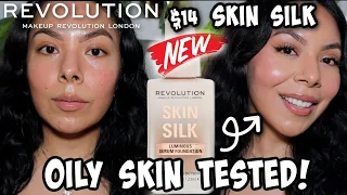 NEW✨MAKEUP REVOLUTION✨ SKIN SILK FOUNDATION! IS IT WORTH THE $14?!? OILY SKIN TESTED!