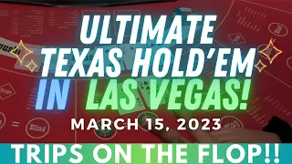 TRIPS ON THE FLOP!! ☻ ULTIMATE TEXAS HOLD'EM IN VEGAS! 💜 UP TO $50 ANTE! 😬 → March 15, 2023
