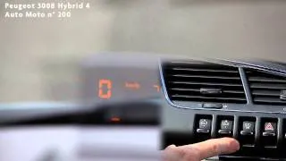 Peugeot 3008 HYbrid4 :  affichage "tête haute"