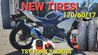 2023 Ninja 400 - New Tires 170/60/17 - TST Fork Sliders - Michelin Road 6