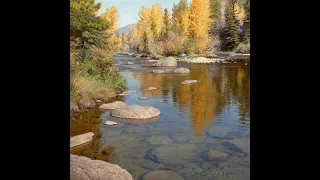 "Осенний пейзаж"как нарисовать прозрачную воду|как нарисовать камни под водой легко часть2#живопись