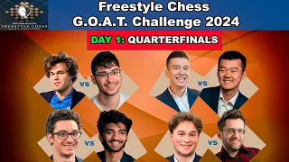 🔴 QuarterFinals Day 1 | Freestyle Chess G.O.A.T. Challenge 2024 | Carlsen, Ding, Firouzja, Caruana..