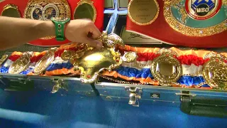 Teofimo Lopez shows off his INSANE title belt collection