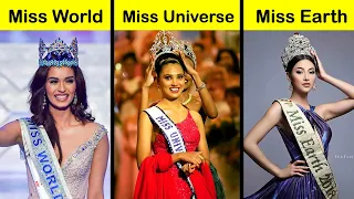 Miss world vs Miss universe vs Miss earth Full Comparison UNBIASED in Hindi