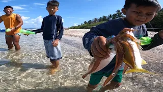 UNEXPEKTED CATCH pusit lumot nasa mababaw Lang