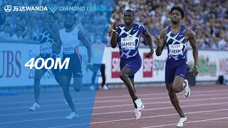 Michael Cherry edges Kirani James on the line in the 400m in Zurich - Wanda Diamond League 2021