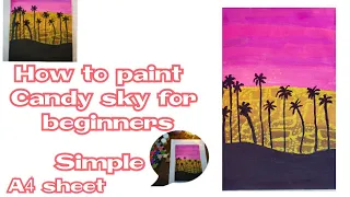 Candy Sky Painting For Beginners||Simple tutorial||