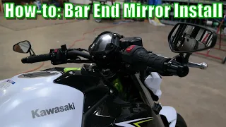 Bar End Mirror Install | 2017 Kawasaki Z650 | Retain your bar weights!