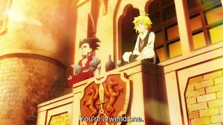 Meliodas and Zeldris moments after fighting with supreme deity - Nanatsu No Taizai Movie 2