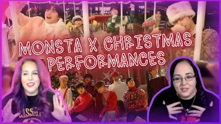 MONSTA X Christmas Performances! (You Problem, Rush Hour, Gambler, & Lonely Christmas) | Reaction