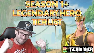 UPDATED! Season 1+ Legendary Hero Tierlist! All Legendaries RANKED In Terms of Investment & Power!