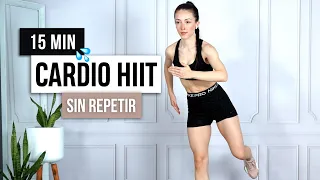 Cardio HIIT sólo 15 Minutos ⚡️💥 Clase de Ejercicio Explosiva ¡Vamos a Sudar! 💦 #cardiohiit