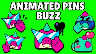 Buzz Pins (Animated) | Brawl Stars | Green Screen