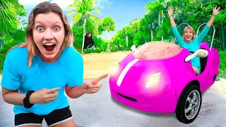 NEW SPY GADGET CAR to ESCAPE DESERTED ISLAND from MYSTERY NEIGHBOR PRANK CHALLENGE