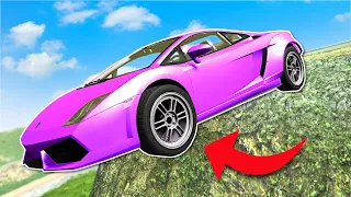 Downhill Jumps in an UPGRADED Lamborghini! - BeamNG Multiplayer Mod