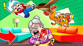 MAYA AVENTURA SE ESCONDE DE LA ABUELA MALVADA 😡🔪SRGATO Y MAYA EN GRANNY SIMULATOR