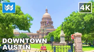 [4K] Downtown Austin, Texas (State Capital) USA - Walking Tour & Travel Guide 🎧 Binaural City Sound