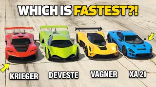 GTA 5 ONLINE - KRIEGER VS DEVESTE EIGHT VS VAGNER VS XA-21 (WHICH IS FASTEST?)