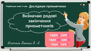 Визначаю родові закінчення прикметників 3 клас