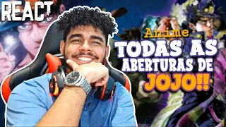 REAGINDO a "TODAS AS ABERTURAS DE JOJO's" | Anime Jojo - Openings. *Anderson Reage*