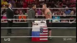 WWE Raw 16 March 2015, John cena & Rusev contract signing for Wrestlemania 31