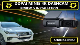 DDPAI Mini5 4K Dashcam || Toyota fortuner dash cam || DDPAI Dashcam installation malayalam