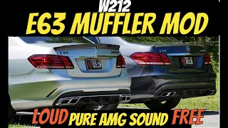 Muffler MOD for w212 e63.   PERFECT AMG SOUND! DIY