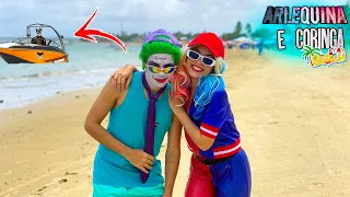 LEVEI A ARLEQUINA E O CORINGA NA PRAIA COMO PRESENTE DE CASAMENTO E COISAS ESTRANHAS ACONTECERAM!!