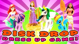 My Little Pony Disney Princess Disk Drop Dress Up Game! W/ Ariel, Elsa & Snow White