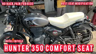 Royal Enfield hunter 350 comfort seat #hunter350 #hunter350modified @pawarseatcovers