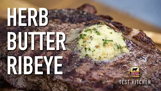 Garlic Herb Butter with Grilled Ribeye Steak Recipe