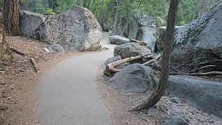 Hike to Vernal Falls footbridge filmed with Samsung Galaxy S23 Ultra and Osmo Mobile 6