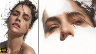 Real Time Drawing Barbara Palvin in Colored Pencil || Part 1