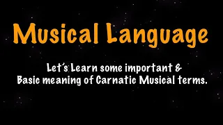 Musical Language - Abbreviation- Mysore Vadiraj