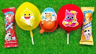 Some Lot's of BIG lollipops | Satisfying video yummy Big lollipops Baby Shark, Pink Fong, Kinder Joy