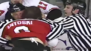 Philadelphia Flyers vs Buffalo Sabres Line Brawl 1996 - Barnaby vs Snow (High Quality)